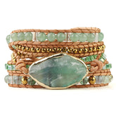 Natural Healing Stone Wrap Bracelet for Women
