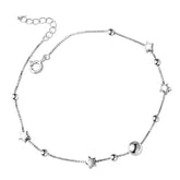 Cute Silver Anklet with Small Stars
