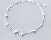 Two-Layers Silver Anklet