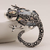Antique Silver Vintage Brooches with Lizard Silhouette for Women and Men