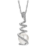 Elegant Women's Pendant with Rhinestones & Simulated Pearl