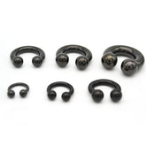 Black Titanium Circular Barbells 12 pcs Set