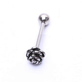 Steel Rose Tongue Ring