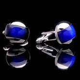 Men's Blue Button Cuff Links