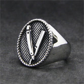 Men's Razor Decorated Ring