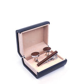 Men's Vintage Wooden Cufflinks and Tie Clip