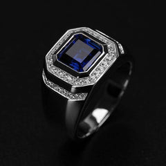 Male Sapphire Diamond Ring