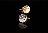 Men's Button Crystal Cuff Links