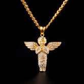 Men's Hip Hop Angel Shaped Pendant Necklaces