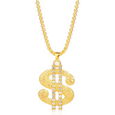 Hip Hop Dollar Sign Pendant Necklace