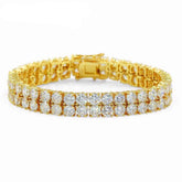 Men's Iced Out Two Rows Cubic Zirconia Bracelets