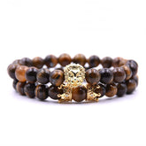 Men's Lion Decorated Charm Bracelet