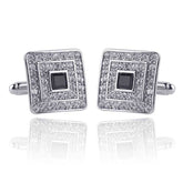 Men's Luxury Rhinestone Crystal Square Cufflinks