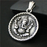 India Ganesha Silver Pendant for Men