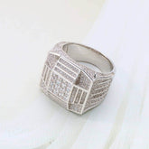 Men's Iced Out Wide Cubic Zirconia Rings