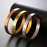 Men's Islamic Engraving Stainless Steel Bangle Bracelet