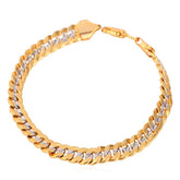 Two-Tone Curb Chain Link Men's Bracelet