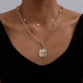 Women's Baroque Pearl Coin Pendant