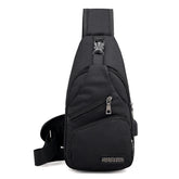 Men's Flat Shoulder Bag with USB Port
