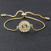 Women's Crystal Patterned Letter Bracelet