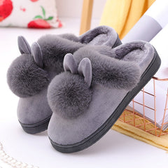 Women's Rabbit Ears Fur Slippers