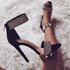 Women's Fashion Crystal Patterned High Heels