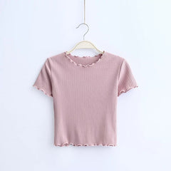 Vintage Slim Fit Short Sleeve Top for Women