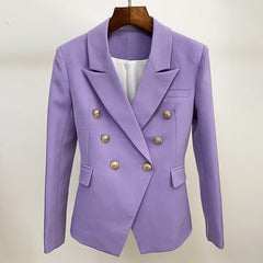 Button Women's Blazer in Pink Color