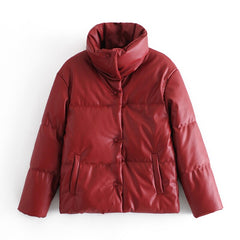 Women's PU Leather Parka