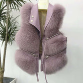 Women's Eco Fur Multi-Zipper Coat