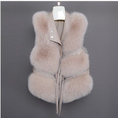 Women's Eco Fur Multi-Zipper Coat