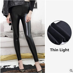 PU Leather High Waist Push Up Leggings