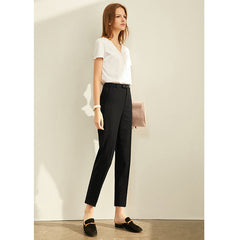 Women's Solid High Waist Trousers