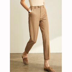 Women's Solid High Waist Trousers
