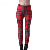Cute Casual Plaid Elastic Women's Leggings