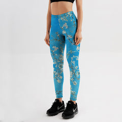 Cute Casual Blossom Patterned Elastic Women's Leggings