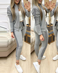 Women's Casual Zipper Tracksuit