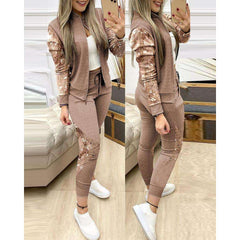Women's Casual Zipper Tracksuit