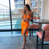 Women's Summer Satin Top and Skirt Set