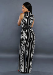 Women's Geometric Printed Sleeveless Romper