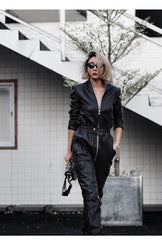 Women's Eco-Leather Jumpsuit