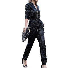 Women's Eco-Leather Jumpsuit