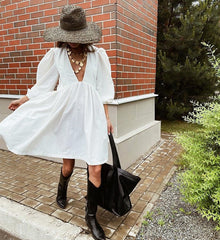 Women's Puff Sleeve Mini Dress