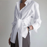 Women's Asymmetric Long Sleeved Blouse