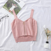 Women's Zippered Crop Top