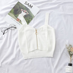 Women's Zippered Crop Top