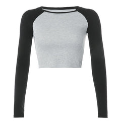 Basic Cotton Women's T-Shirt with Long Sleeves