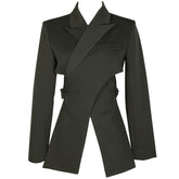 Open Back Cross Front Blazer