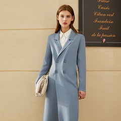 Women's Solid Color Double Breasted Coat