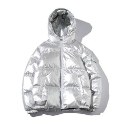 Oversized Women's Down Jacket in Metalic Colors